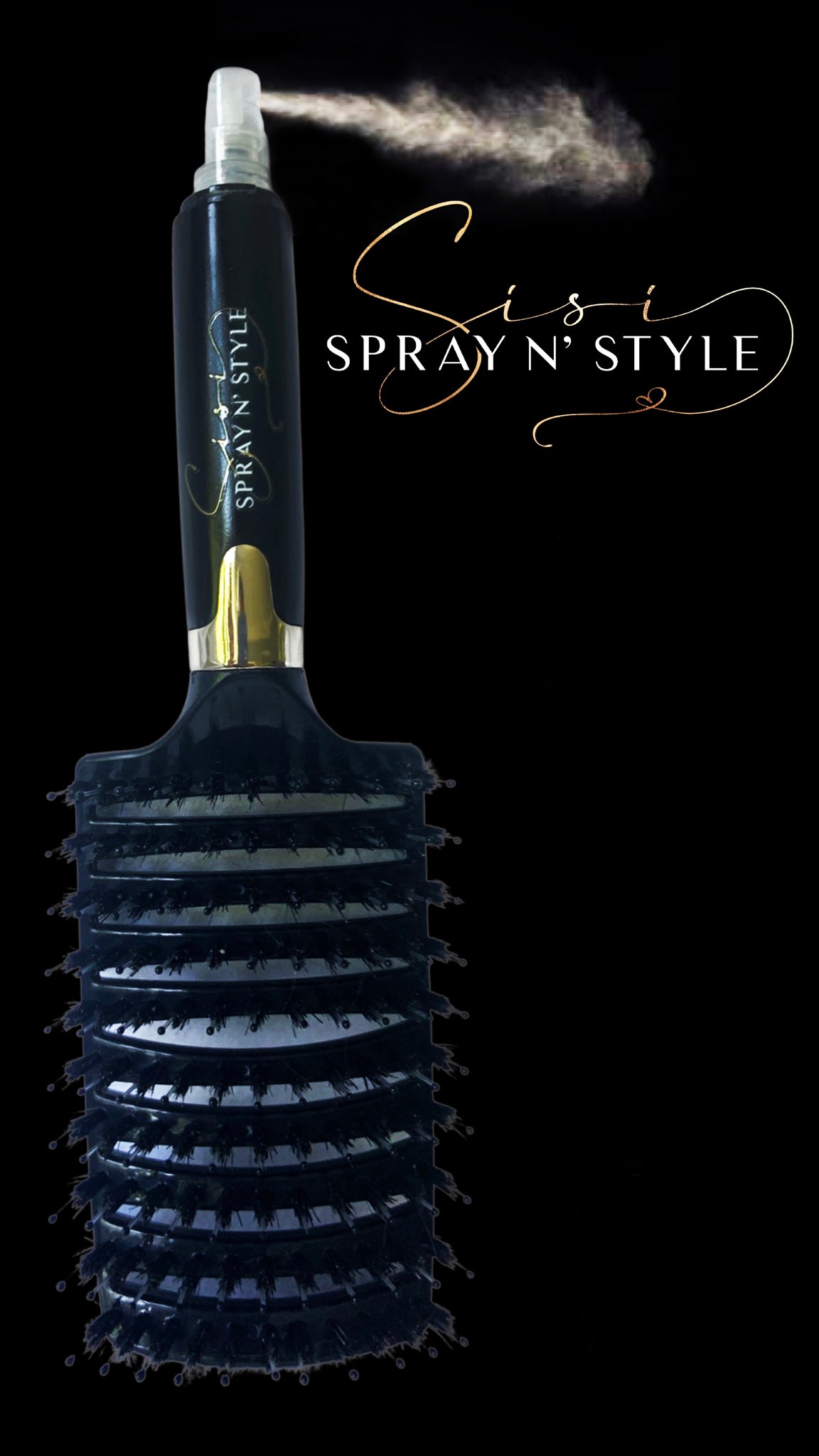 Sisi Spray N' Style | The Best Detangling Spray Brush for all hair types | TheSisiBrush